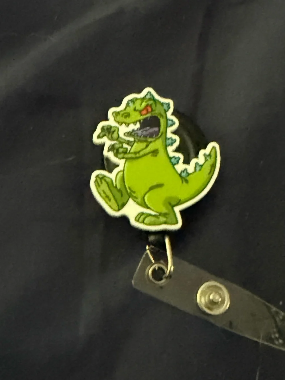 Green Dinosaur Badge Reel —